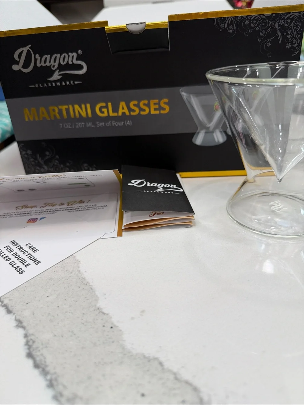 Dragon Glassware Martini Glasses - Clear Glass (Set of 4)